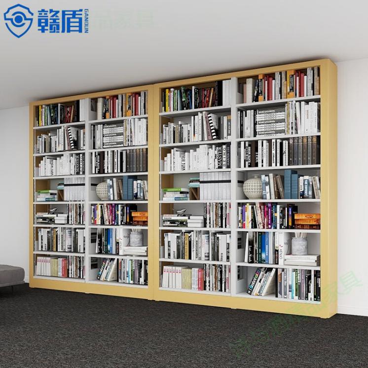 Color Furniture Double-Sided Steel-Wood Bookshelf for Library Archive 